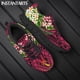 thumbnail image 1 of Zapatillas de deporte de primavera con estampado tribal polinesio de hibisco y plumeria de Chuuk para mujer, zapatos planos con cordones para caminar, 1 of 6
