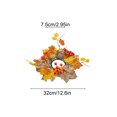 thumbnail image 3 of Artificial Maple Leaf Candle Holder Set, Fall Wreath Centerpiece For Table, Thanksgiving Party, Or Halloween Decoration, 3 of 6