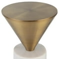 thumbnail image 3 of Uttermost Top Hat Contemporary Marble and Steel Drink Table in Brass/White, 3 of 3