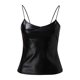 thumbnail image 3 of Camiseta sin mangas con tirantes y cuello en V con purpurina para mujer - Chaleco sexy de charol - Poliéster/elastano, lazo delantero - Tallas US S-XXL, ropa de dormir/casual, 3 of 8
