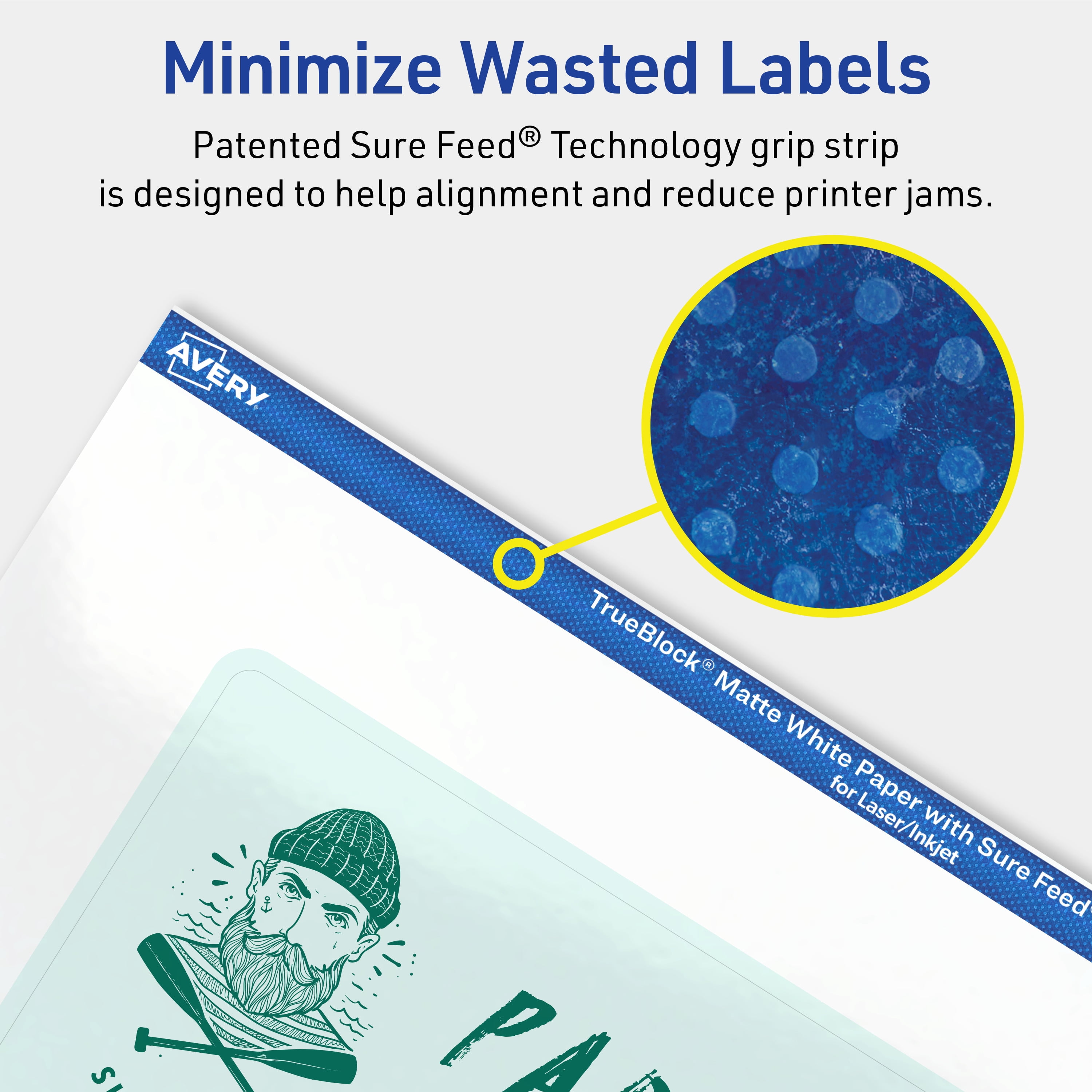 Avery TrueBlock Rectangle Labels, 4" x 6", 50ct
