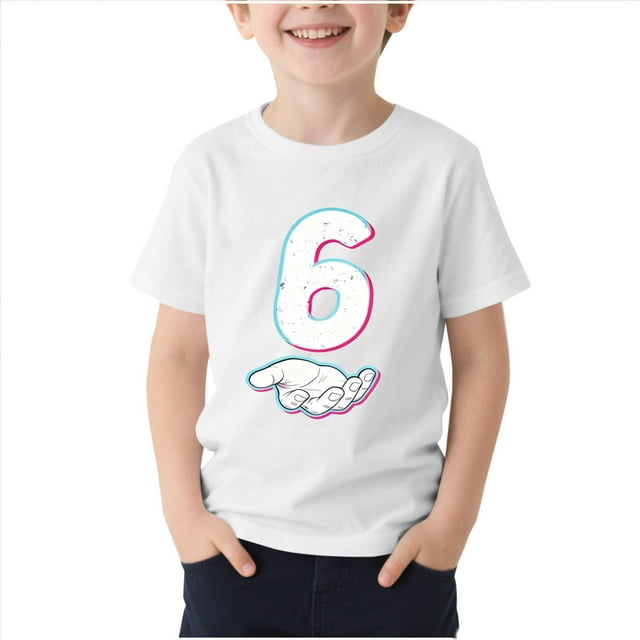 HVOBBTY T-shirt Décontracté à Manches Courtes Respirant pour Tout-Petits, T-shirt Imprimé à Manches Courtes Col Rond Décontracté Polyvalent pour Enfants Blanc, 3-4 Ans