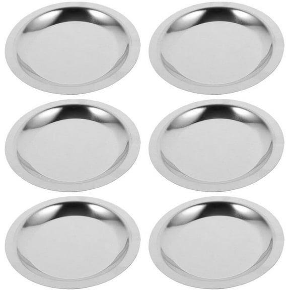 6Pcs Stainless Steel Wine Bottle Coasters Round Anti-Slip Silver Metal Drink Coasters for Dining Table Tea Cups and Home Use 4.52X4.52X0.39Inch
