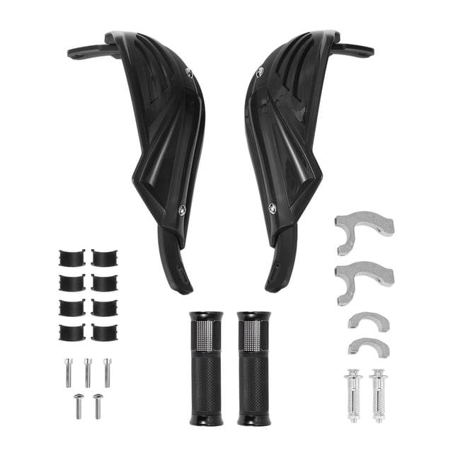 Kit de cubiertas para manillares de motocicleta Unique Bargains 7/8" 22mm 15/16" 24mm, agarres de manillar de aleación de aluminio y goma, color negro, 1 juego