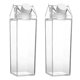 thumbnail image 1 of 2 Pcs Clear Square Milk Juice Water Bottle Portable Plastic Cup Milk Carton Water Bottle Outdoor Ca, 1 of 5