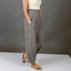 thumbnail image 3 of Pantalones de Cintura Elástica para Mujeres de Cintura Alta Color Sólido con Bolsillos, Pantalones de Longitud Completa Casual para Todas las Estaciones, 3 of 6