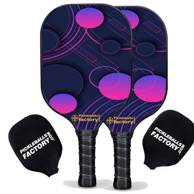 Pickleball Factory PB0008-5-G Pickleball Paddle Set - Wave Point Pickleball Equipment, Driveway Pickleball Set, Glassfiber Graphite