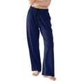 thumbnail image 4 of Womens Pajama Pants Lightweight Casual Comfy Lounge Pants Sleepwear Loungewear PJs Bottoms 2025 Navy S, 4 of 4