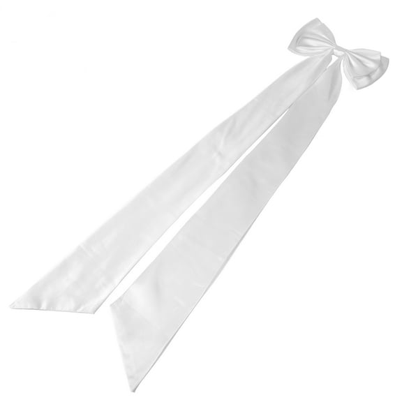 Milisten Elegant Satin Bow for Dress with Detachable Waist Accentuation White 1Pcs