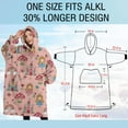 thumbnail image 4 of Oversized Wearable Blanket Hoodie,Princess Mushroom Castle Pattern Sherpa Blanket Hoodie with Super Pockets,Super Warm Fuzzy Pullover for Women & Men, 4 of 6