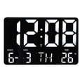 thumbnail image 1 of Xingzhi 10 Digital LED Wall Clock Wall Mountable Temp with Remote Control  White Black White Light, 1 of 1