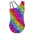 thumbnail image 2 of MSemis Little Big Girls Gymnastics Leotard Printed One Shoulder Tank Unitard Ballet Dancewear, 2 of 4