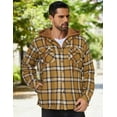 thumbnail image 3 of COOFANDY Men's Flannel Shirt Jacket Warm Quilted Lined Hooded Long Sleeve Plaid Shirt Jackets, 3 of 6