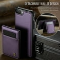 thumbnail image 6 of for iPhone 8 Plus/7 Plus Case with RFID Blocking Card Holder iPhone 8 Plus/7 Plus Case Magsafe Compatible Phone case Kickstand Wallet 2 in 1 Detachable Magnetic Leather Cover for Men Women, Purple, 6 of 10