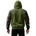 thumbnail image 5 of Men’s Pullover Hoodie with Camouflage Print Sleeves Adjustable Drawstring Hood and Front Kangaroo Pocket Casual Style Green M, 5 of 5