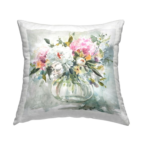 Stupell Industries Casual Vase Arrangement Decorative Printed Throw Pillow Design by Carol Robinson.