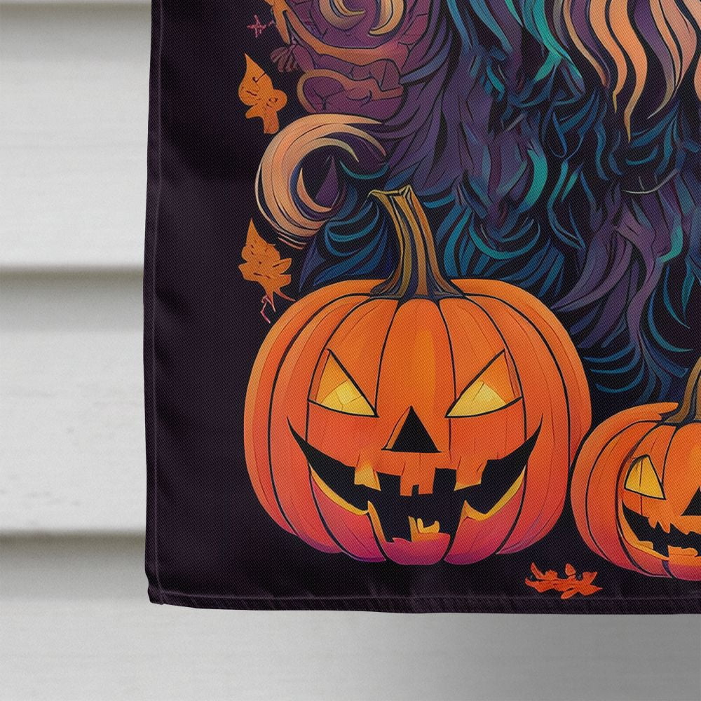 Halloween Bearded Collie Dog House Flag 28x40IN Double-Sided Polyester Decorative Sleeve Pole Flag for Outdoor Home Garden