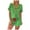 Green, variant on Tiweut Womens Christmas Pajamas Sets Candy Cane Print Short Sleeve Lapel Button Down Tshirts and Shorts Ruffle Loungewear Ladies Sleepwear Suit,Green,L