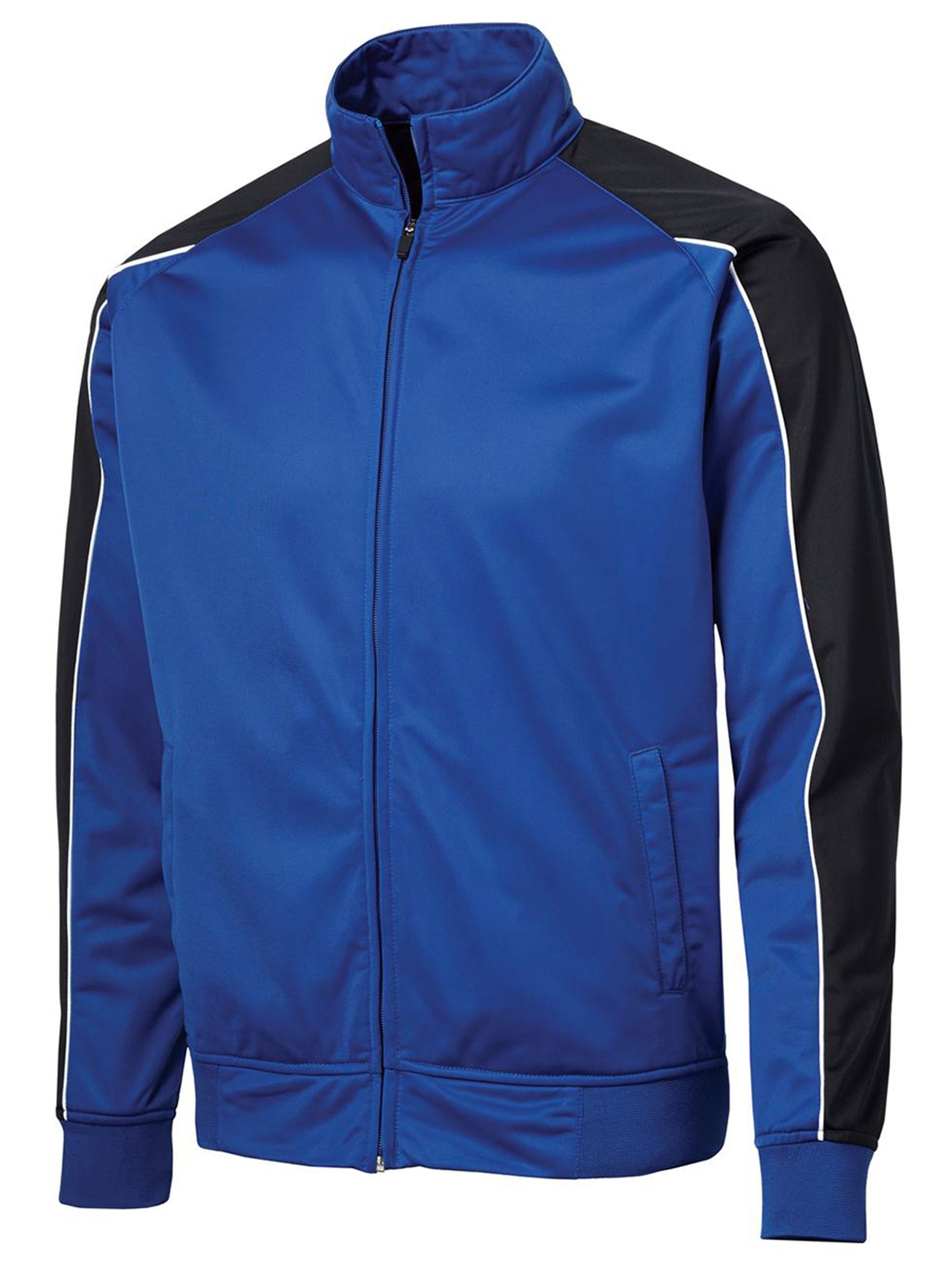 SportTek Men's Cadet Collar Piped Tricot Track Jacket