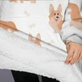 thumbnail image 3 of Oversized Wearable Blanket Hoodie,Cartoon Corgi Sherpa Blanket Hoodie with Super Pockets,Super Warm Fuzzy Pullover for Women & Men, 3 of 6