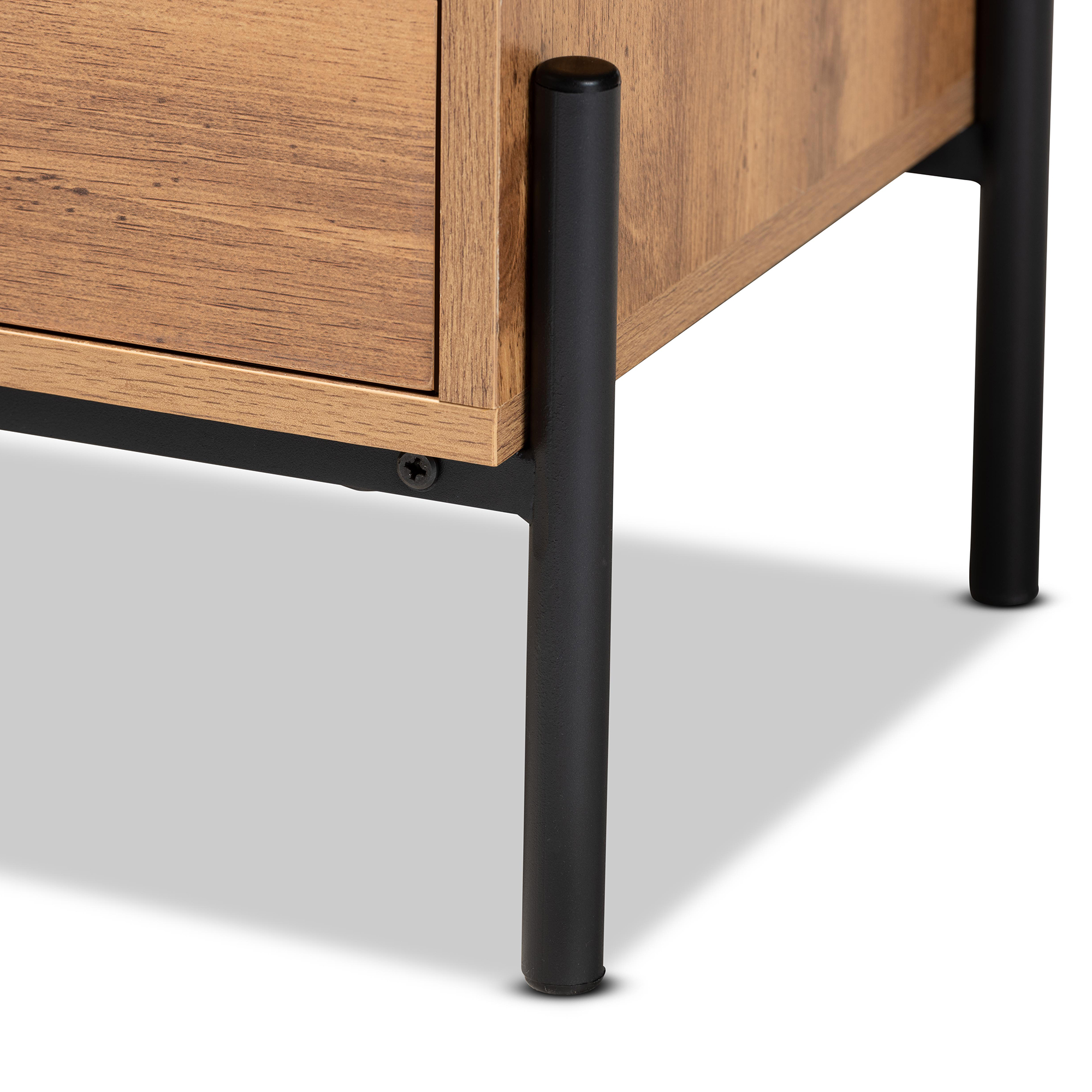 Baxton Studio Tasman Rattan End Table, Brown