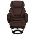 thumbnail image 3 of Pemberly Row Modern Microfiber Recliner and Ottoman in Brown, 3 of 5