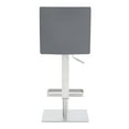 thumbnail image 5 of Armen Living Legacy Contemporary Swivel Barstool in Brushed Stainless Steel and Grey Faux Leather, 5 of 10