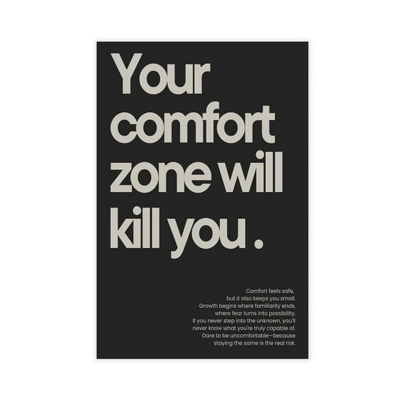 Your Comfort Zone Will Kill You Home Gym Wall Art Print Canvas Poster for Living Room Bedroom Decor