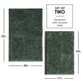thumbnail image 3 of Juego de alfombras de baño de chenilla Hearth & Harbor, color verde Hunter, 3 of 9