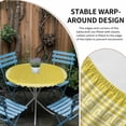 thumbnail image 2 of Round Fitted Tablecloth,Classic Greek Geometric Key Pattern Circle Table Cover Waterproof Table Cloth with Elastic Edge,Retro Linen Yellow Outdoor Tablecloths for Kitchen Picnic 55-60in, 2 of 9