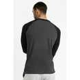 thumbnail image 4 of DailyWear Mens Casual 3/4 Sleeve Plain Baseball Cotton T Shirts BLK/C.GR, 3XLarge, 4 of 4