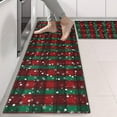 thumbnail image 2 of Kitchen Rugs Sets Of 2,Red and Green Plaid Christmas Snow Pattern Anti Fatigue Kitchen Mat Rugs Non Slip Washable,Decorative Kitchen Floor Mats for Kitchen,Sink,Laundry,17"X47", 2 of 5