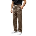 thumbnail image 2 of Men's Heavyweight Fleece Sweatpants Solid Color Thick Straight Leg Pants Loose Casual Breathable Sweatpants with Pockets, 2 of 8