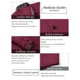 thumbnail image 6 of HISDERN Men's Button Down Dress Shirt Casual Long Sleeve Dress Shirt Inner Contrast Shirt Burgundy, 6 of 7