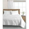 thumbnail image 2 of Sunham Wellbeing Oxywash Solid 300 Thread Count Sheet Set, Queen Bedding, White, 2 of 3