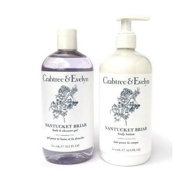 Crabtree & Evelyn Nantucket Briar Juego de loción corporal y gel de ducha 16.9 oz