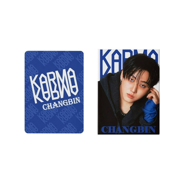 Changbin Fan Merch 127 Pcs Cartes & Autocollants, Cartes Photo de Collection Impression Hd & Autocollants Vinyle Mignons pour Scrapbooking, Carnets (Bleu)