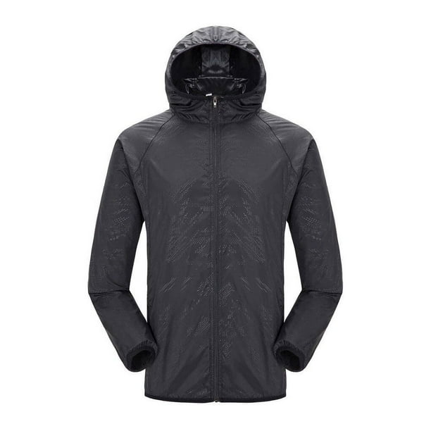 Qarigey Chaqueta de Protección Solar de Secado Rápido Unisex Abrigo con Capucha Ropa XL Negro Type3 NO3 Qarigey AP008878-11