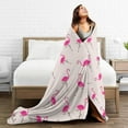 thumbnail image 5 of Pink Flamingos Bed Blanket Ultra Soft Throw Blankets All Season Warm Light Weight Cozy Plush Blankets for Home Bedroom Sofa Chair Travel, 30"X40", 5 of 5