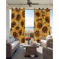 thumbnail image 3 of Yellow Sunflowers Blackout Curtains for Bedroom 45 Inch Length 2 Panels Set, Watercolor Floral Flowers Vintage Thermal Insulated Energy Saving Window Treatment Curtains Blackout Drapes 52"x45", 3 of 8