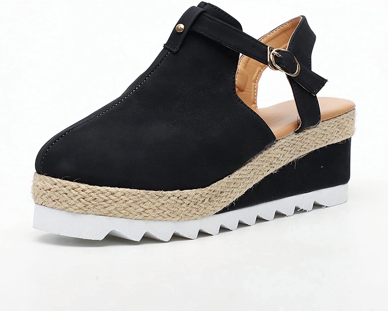 Women's Platform Sandals Ankle Straps Low Wedge Slip High Block