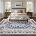 thumbnail image 4 of Roxstand 5x7 Area Rugs for Living Room, Vintage Large Area Rug, Non-Slip Backing Washable Rug, Stain Resistant Home Decor Rug (5'x7', Blue), 4 of 11