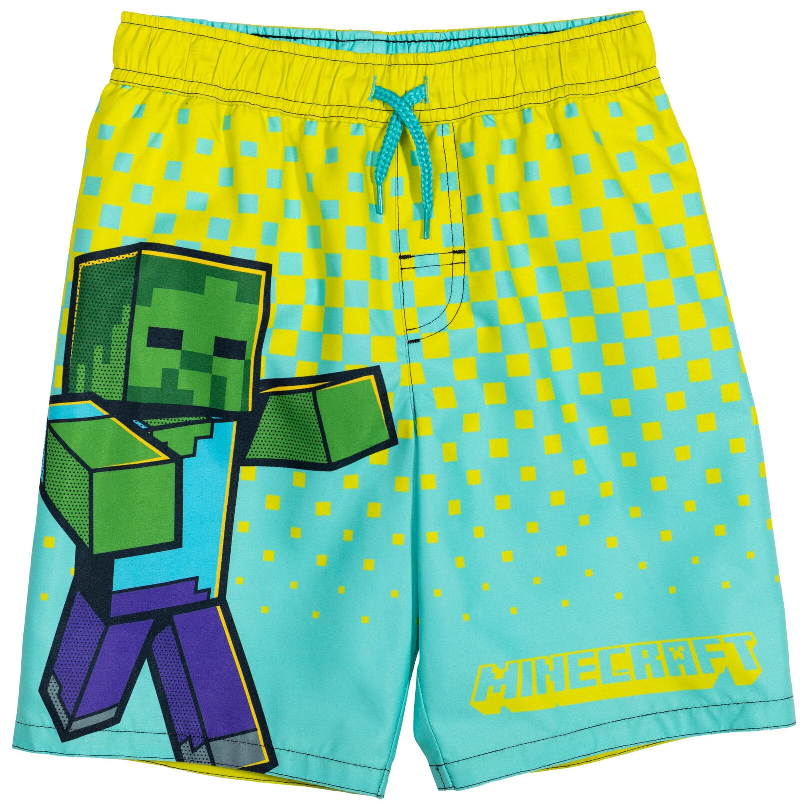 Minecraft Creeper Zombie Steve 3 Pack UPF 50+ Swim Trunks Little Kid to Big