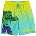 thumbnail image 2 of Minecraft Creeper Zombie Steve 3 Pack UPF 50+ Swim Trunks Little Kid to Big, 2 of 5