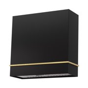 Akicon Range Hood 30 Inch, 600 CFM Stainless Steel Vent Hood with Powerful Range Hood Insert, Modern Square Kitchen Hood with 3 Speed Control, LED Lights, Baffle Filters, Wall Mounted (AK-HS30HA-JBG)