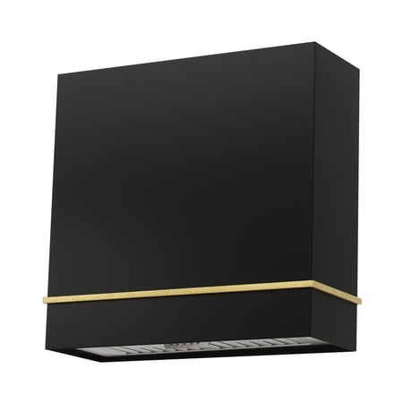 Akicon Range Hood 30 Inch, 600 CFM Stainless Steel Vent Hood with Powerful Range Hood Insert, Modern Square Kitchen Hood with 3 Speed Control, LED Lights, Baffle Filters, Wall Mounted (AK-HS30HA-JBG)