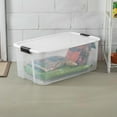thumbnail image 4 of Sterilite 116 Quart Ultra Latching Clear Plastic Storage Tote Container, 16 Pack, 4 of 11