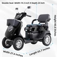 thumbnail image 2 of Xlluproid Mobility Scooters,2 Seater Electric Scooter Mobility Scooter for Adults& Seniors 1000W,Heavy-Duty 4 Wheel ,Adjustable Seat 500lbs Capacity,Black, 2 of 9
