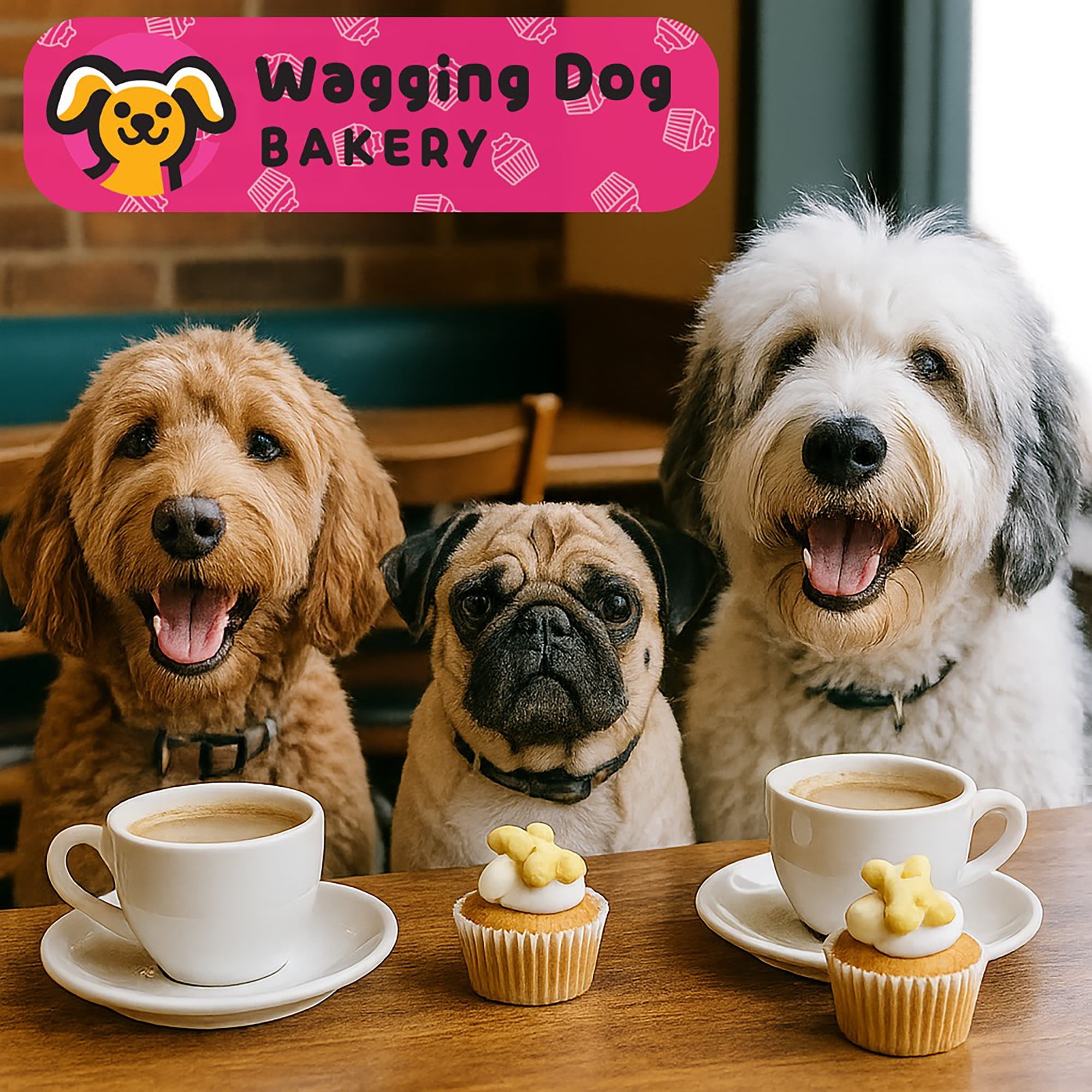 Wagging Dog Bakery: Puppin Mini Cupcake Dog Treat - 30 Pack Crunchy Biscuits, Countertop Jar, Quality Baked Goods for Your Furry Friends, Pet Reward