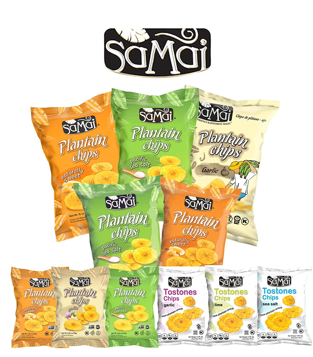 (2 pack) Samai Naturally Sweet Plantain Chips, 15 oz, 1 Bag